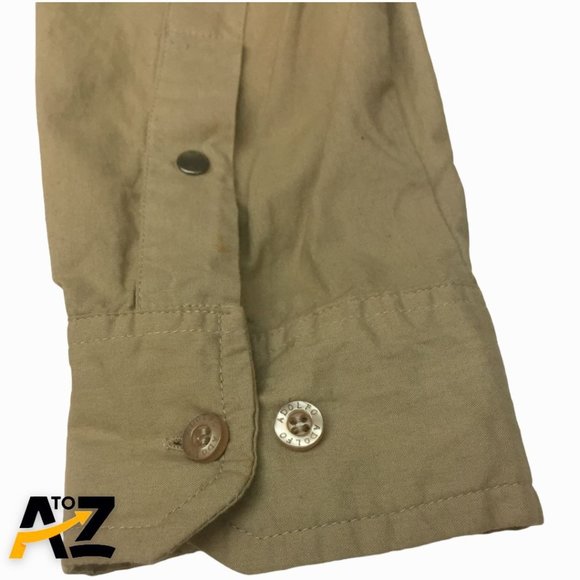 Adolfo Sport Mens Shirt Size M Tan Long Sleeves Collared Button Down Front Pocke - Picture 3 of 13